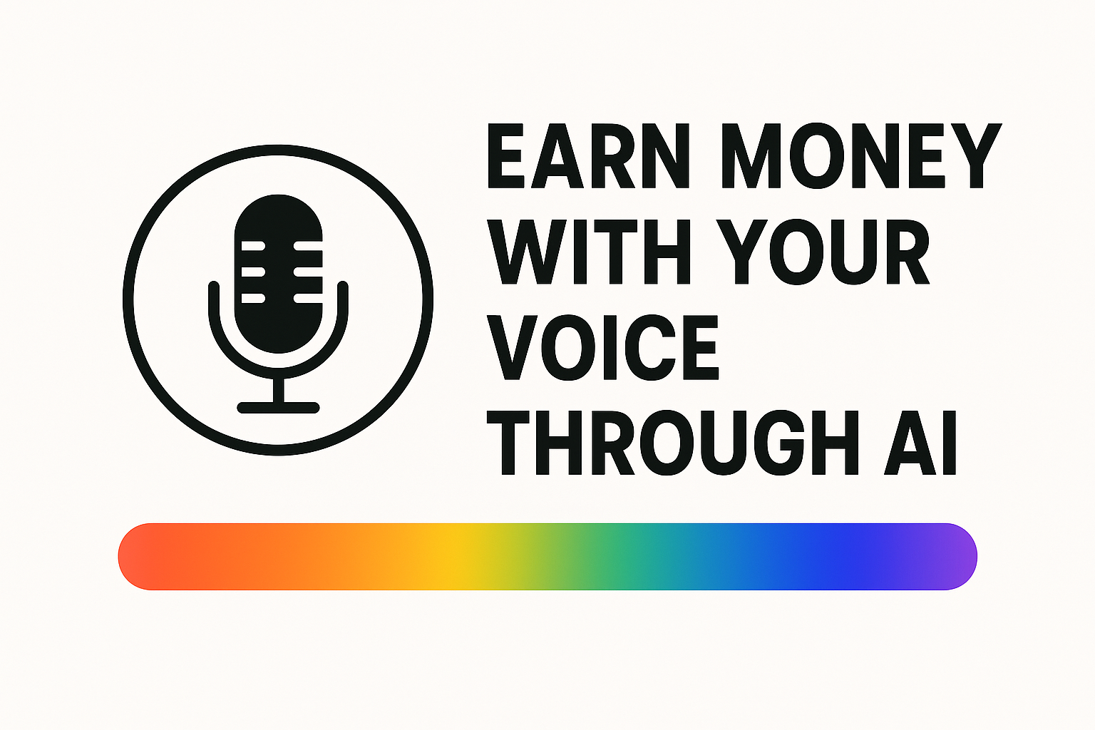Spectrum graphic with a microphone icon showing how to earn money with your voice through AI Spectrum graphic with a microphone icon showing how to earn money with your voice through AI