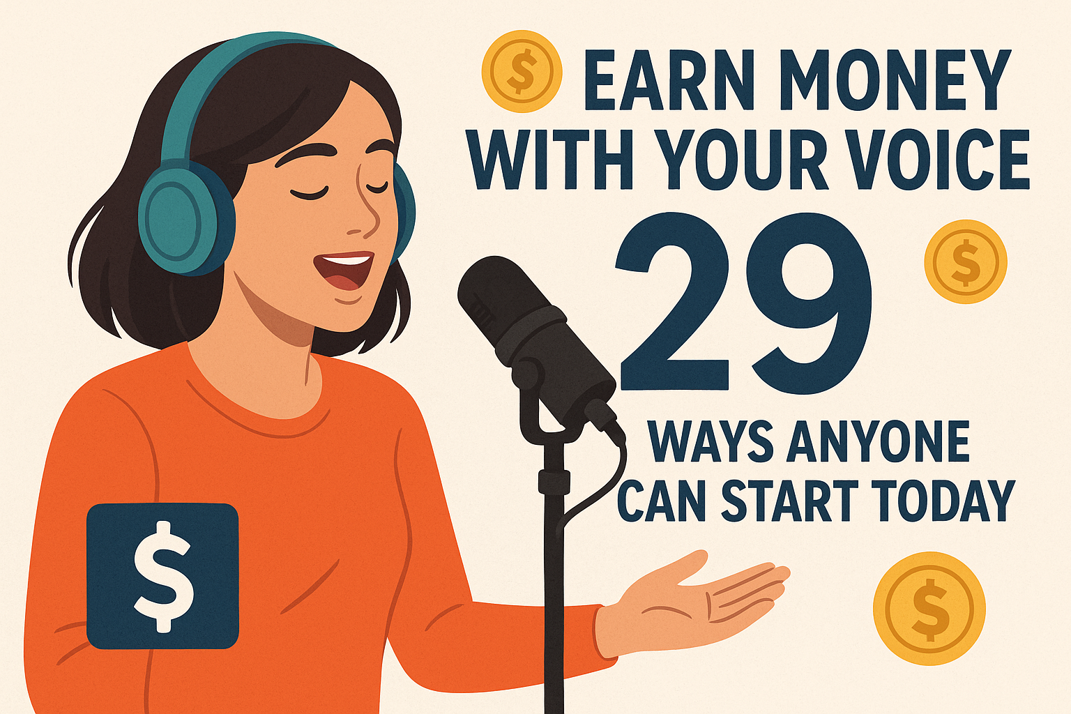 A Feature Image blog post: Earn Money With Your Voice: 29 Ways Anyone Can Start Today